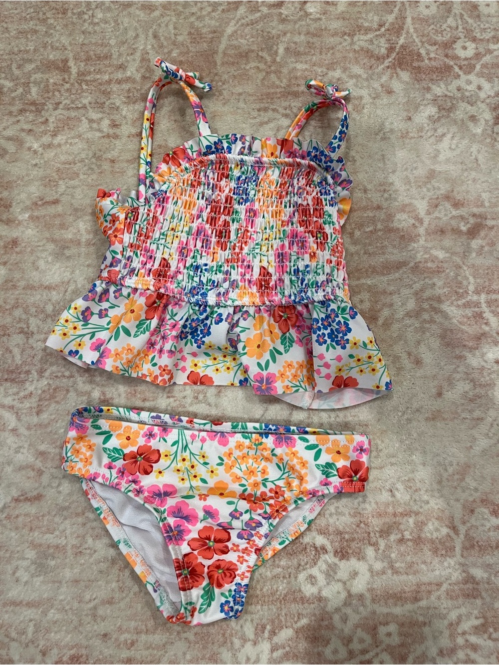 18 month Floral Tankini Swimsuit - White Multi